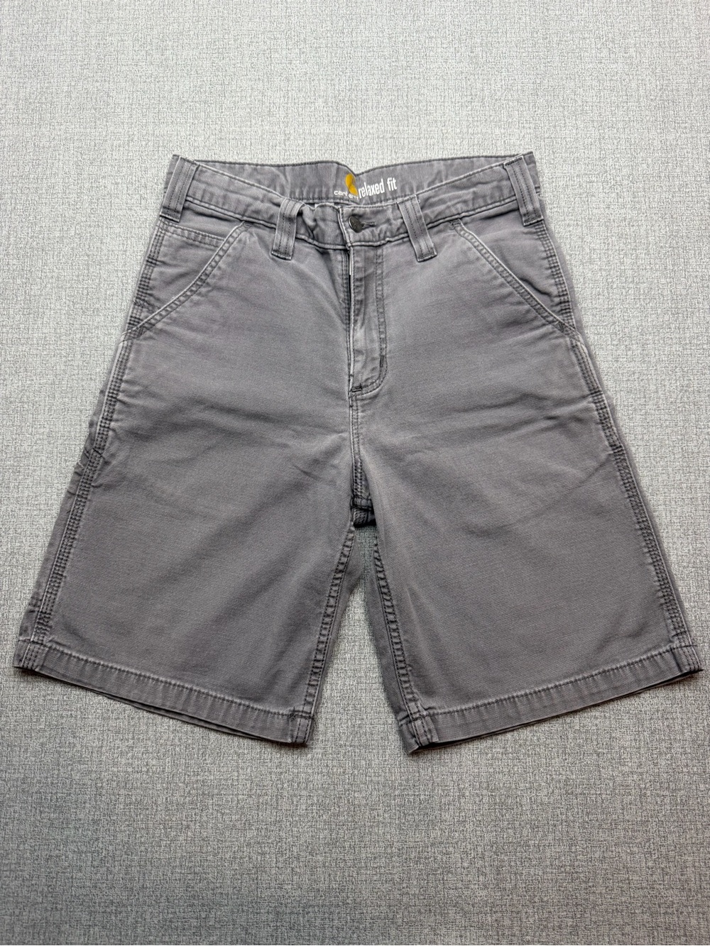 Carhartt Canvas Work Shorts Mens Gray Relaxed Fit Utility Carpenter